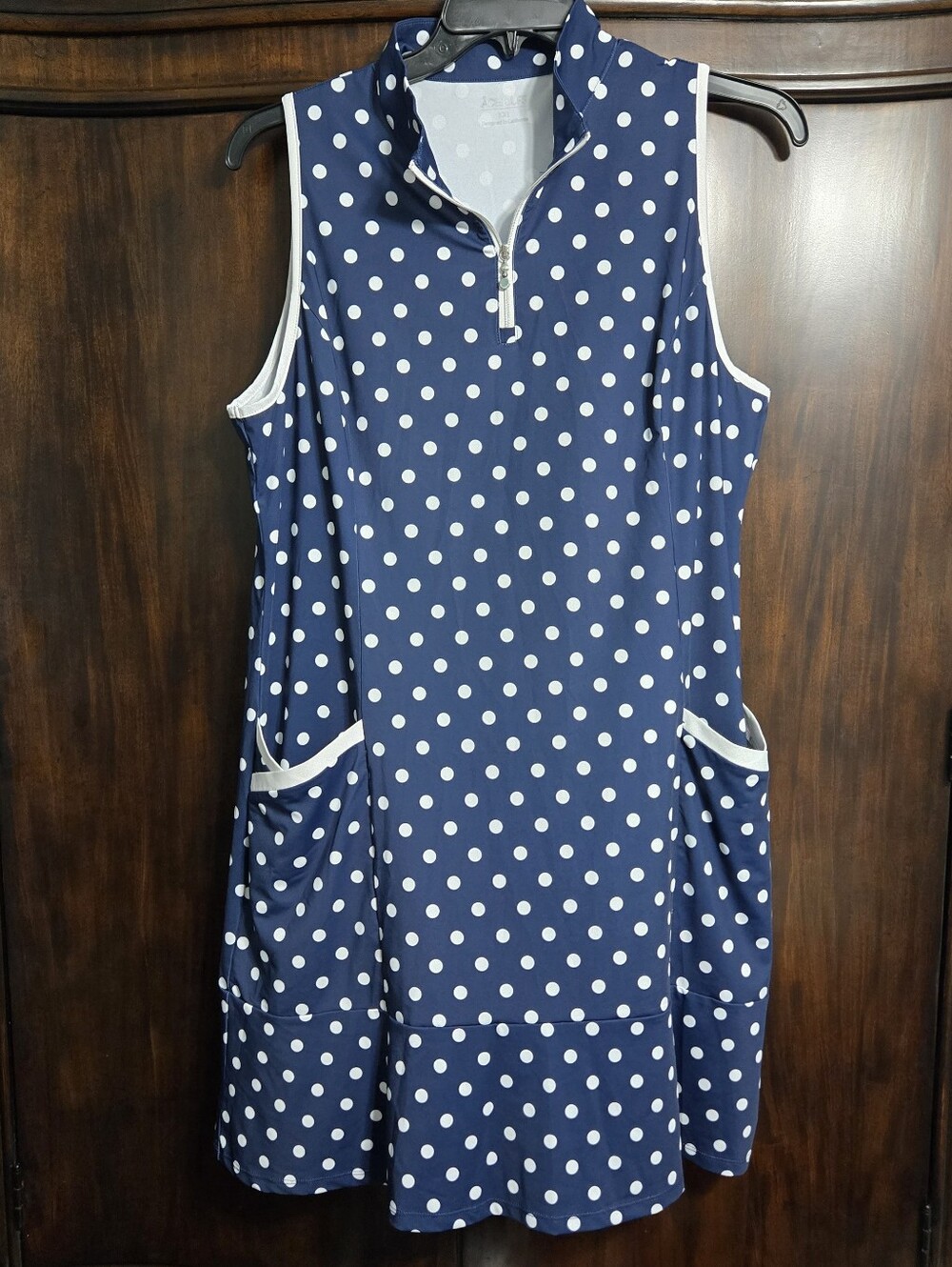 ACEGOLFS Polka Dot Hyper-prep Ruffle Dress for Golf Pickleball Tennis 2X New